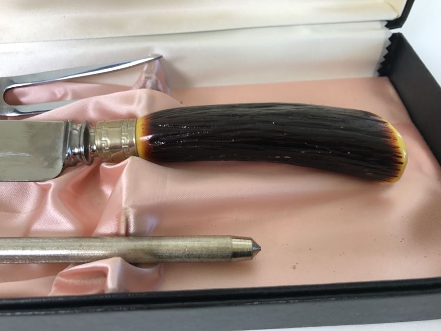 Westall Richardson Carving Set With Knife, Fork And Sharpener In Original Box Made In Sheffield England [Photo 5]