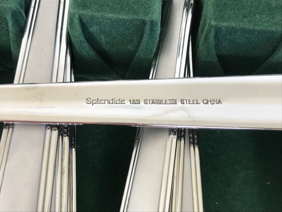 Large Set Of Splendide 18/8 Stainless Steel Flatware In Silverware Box Apx Service For 11 [Photo 4]