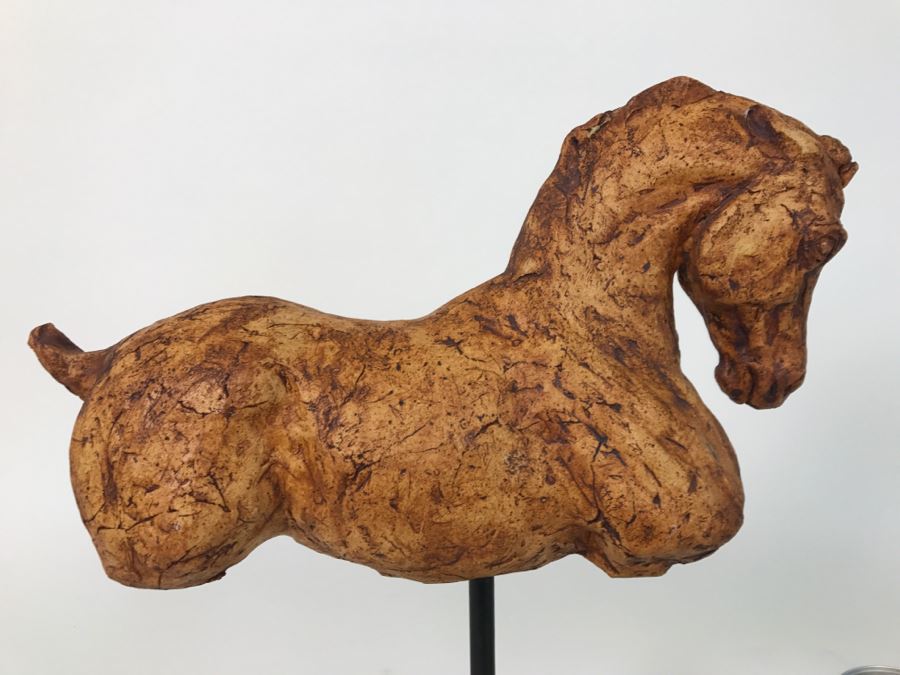 Floating Horse Sculpture On Metal Base [Photo 2]