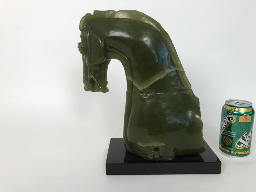 V&A Horse Head Reproduction Green Resin Sculpture by Austin Sculpture 1995 [Photo 5]