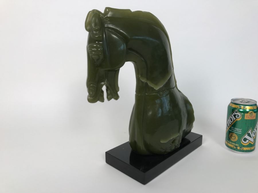 V&A Horse Head Reproduction Green Resin Sculpture by Austin Sculpture 1995 [Photo 4]