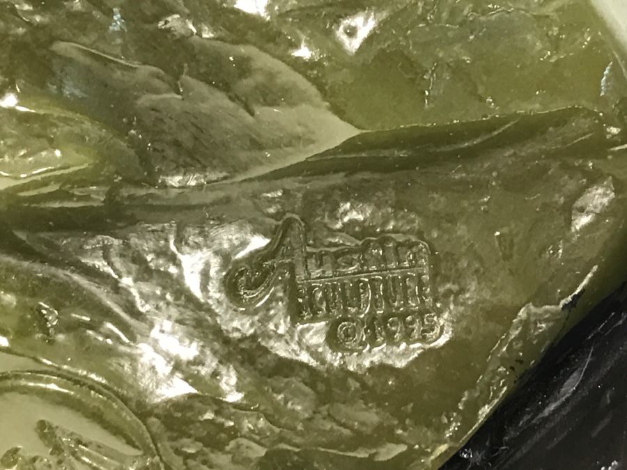 V&A Horse Head Reproduction Green Resin Sculpture by Austin Sculpture 1995 [Photo 11]