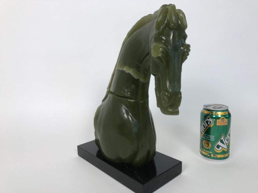 V&A Horse Head Reproduction Green Resin Sculpture by Austin Sculpture 1995 [Photo 3]