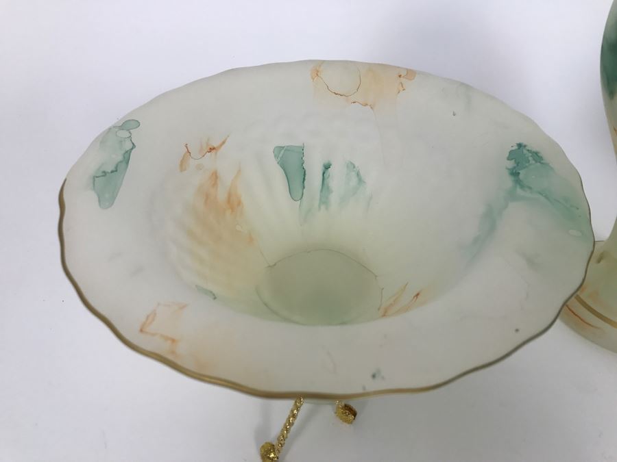 Set Of (3) Glass Vases And Bowls [Photo 4]