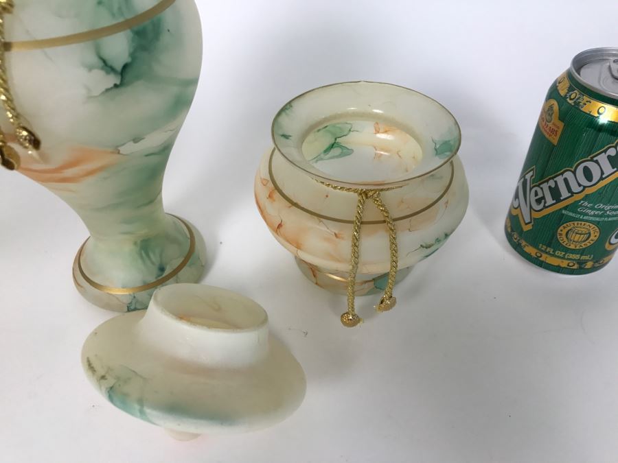 Set Of (3) Glass Vases And Bowls [Photo 7]