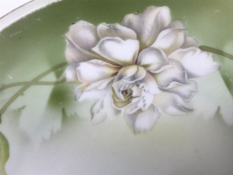 Set Of RS Germany Vintage Hand Painted Handled China Bowls With Metal Bamboo Stand [Photo 7]