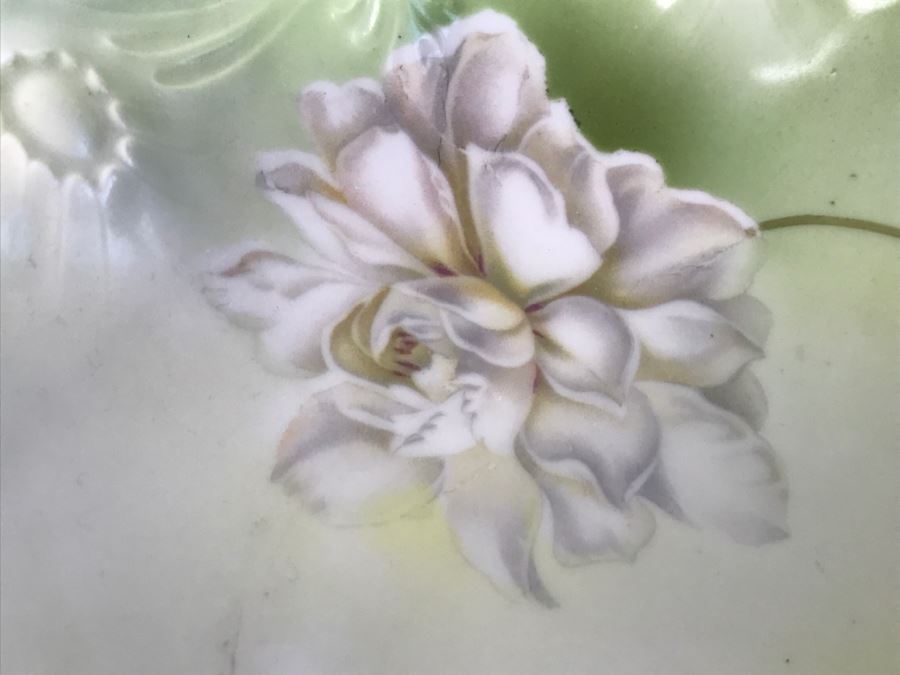 Set Of RS Germany Vintage Hand Painted Handled China Bowls With Metal Bamboo Stand [Photo 4]