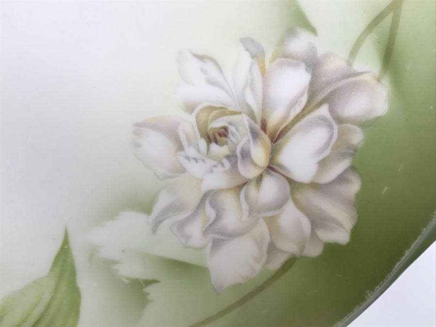 Set Of RS Germany Vintage Hand Painted Handled China Bowls With Metal Bamboo Stand [Photo 8]