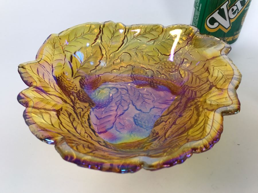Carnival Glass Bowl And Glass Basket [Photo 4]