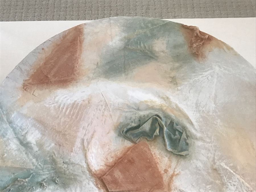 Large Signed 1990 E Gail Relief Plate Bowl Sculpture With Crumpled Paper Cardboard Design In Acrylic Shadowbox Frame [Photo 9]
