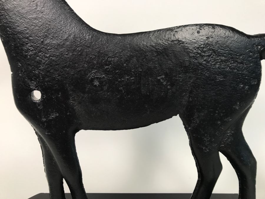 Large Black Metal Horse Sculpture [Photo 4]