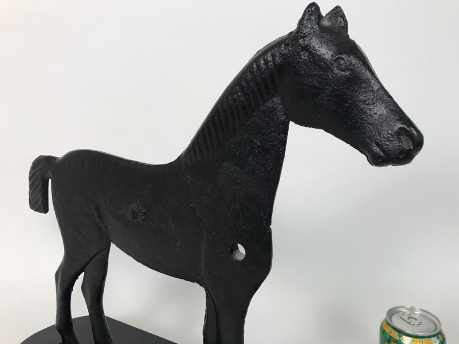 Large Black Metal Horse Sculpture [Photo 6]