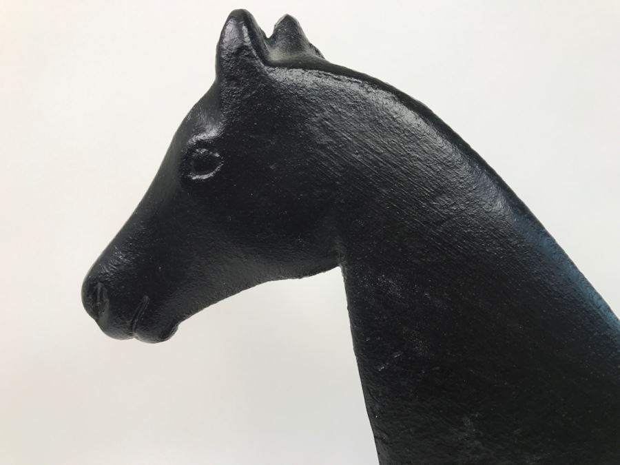 Large Black Metal Horse Sculpture [Photo 3]