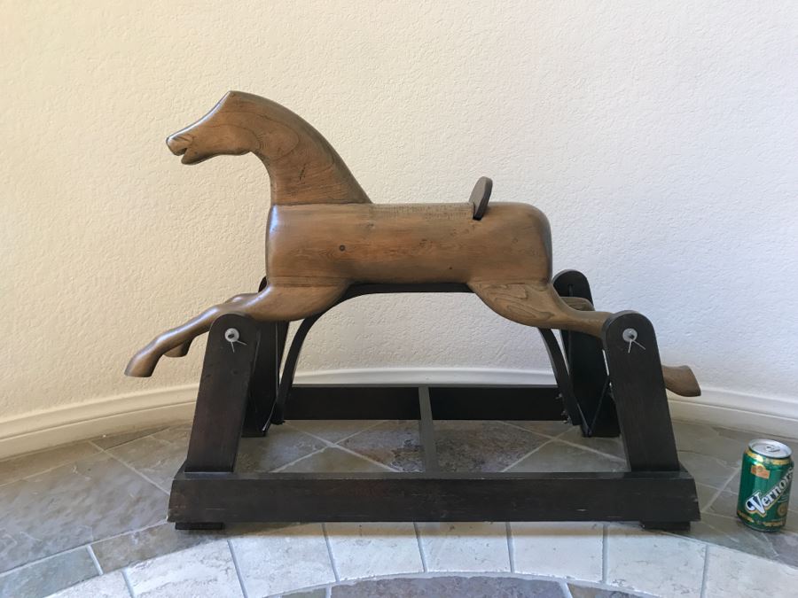 Wooden Folk Art Rocking Horse