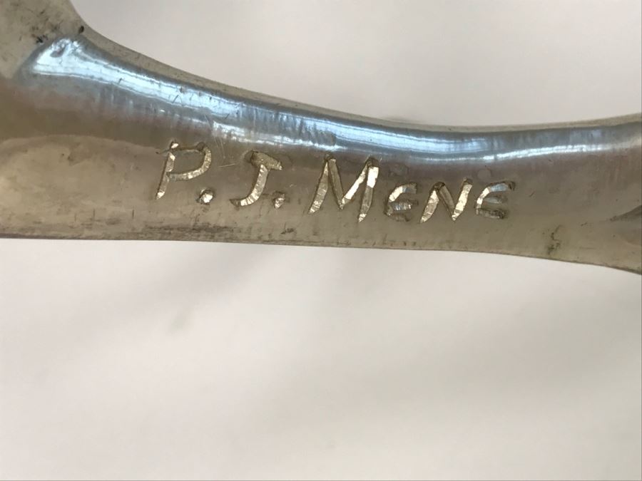 Silver Tone Horse Sculpture Signed By P. J. Mene [Photo 10]