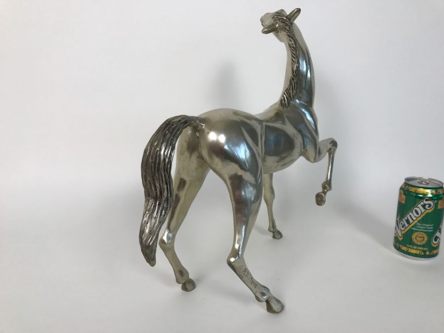 Silver Tone Horse Sculpture Signed By P. J. Mene [Photo 11]
