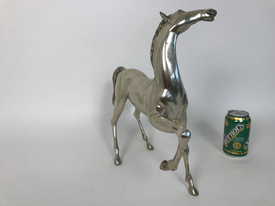Silver Tone Horse Sculpture Signed By P. J. Mene [Photo 6]