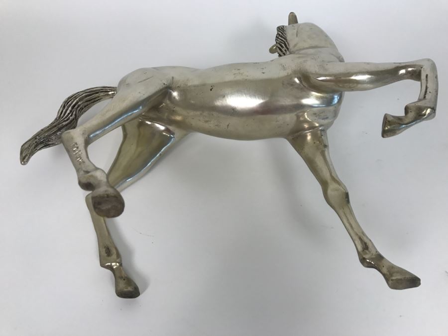Silver Tone Horse Sculpture Signed By P. J. Mene [Photo 12]