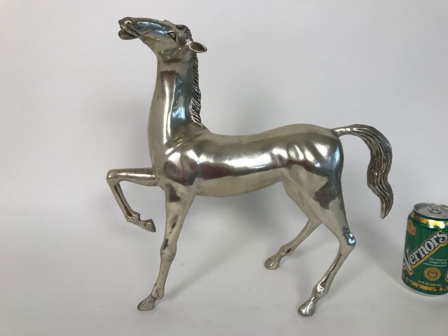 Silver Tone Horse Sculpture Signed By P. J. Mene [Photo 3]