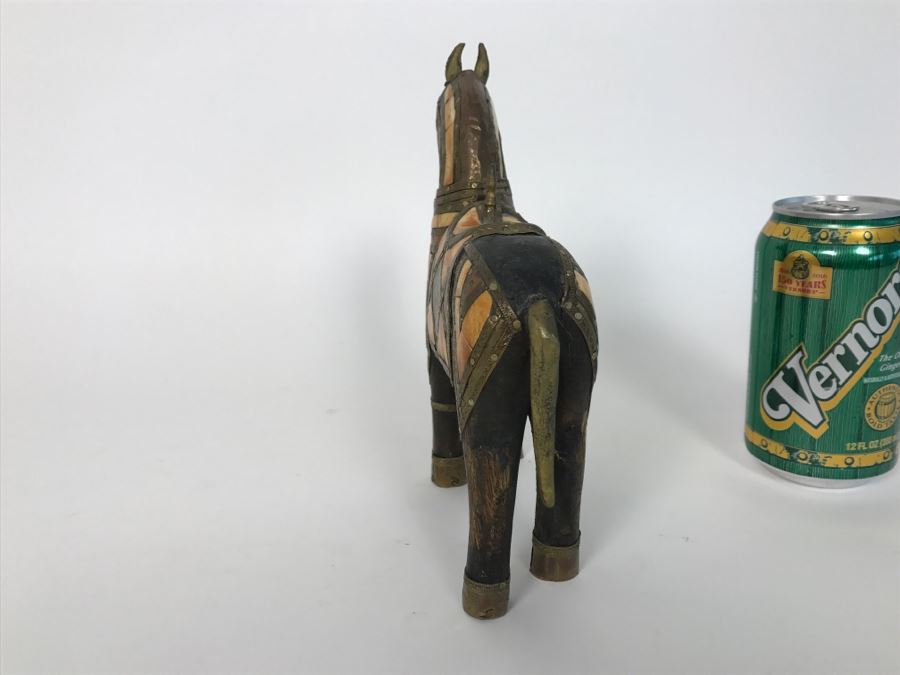 Wooden Horse With Metal And Stone Inlaid [Photo 10]