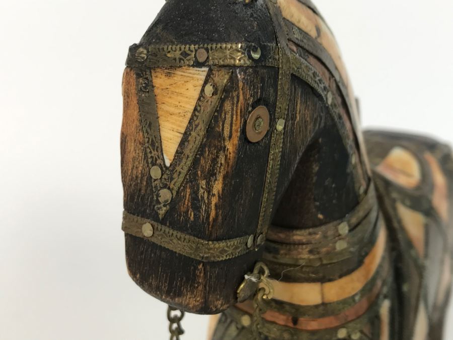 Wooden Horse With Metal And Stone Inlaid [Photo 7]
