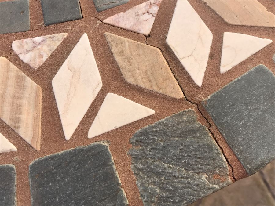 Metal Tile Top Table With Pair Of Outdoor Chairs [Photo 6]
