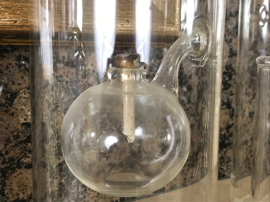 Set Of (3) Glass Oil Candles With Accessories [Photo 3]