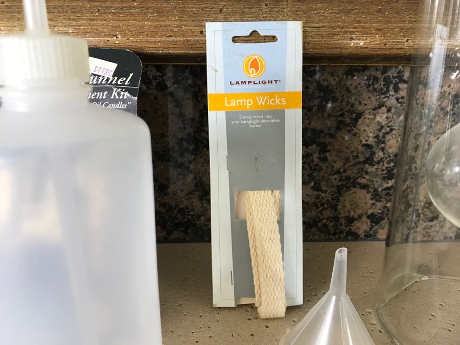 Set Of (3) Glass Oil Candles With Accessories [Photo 9]