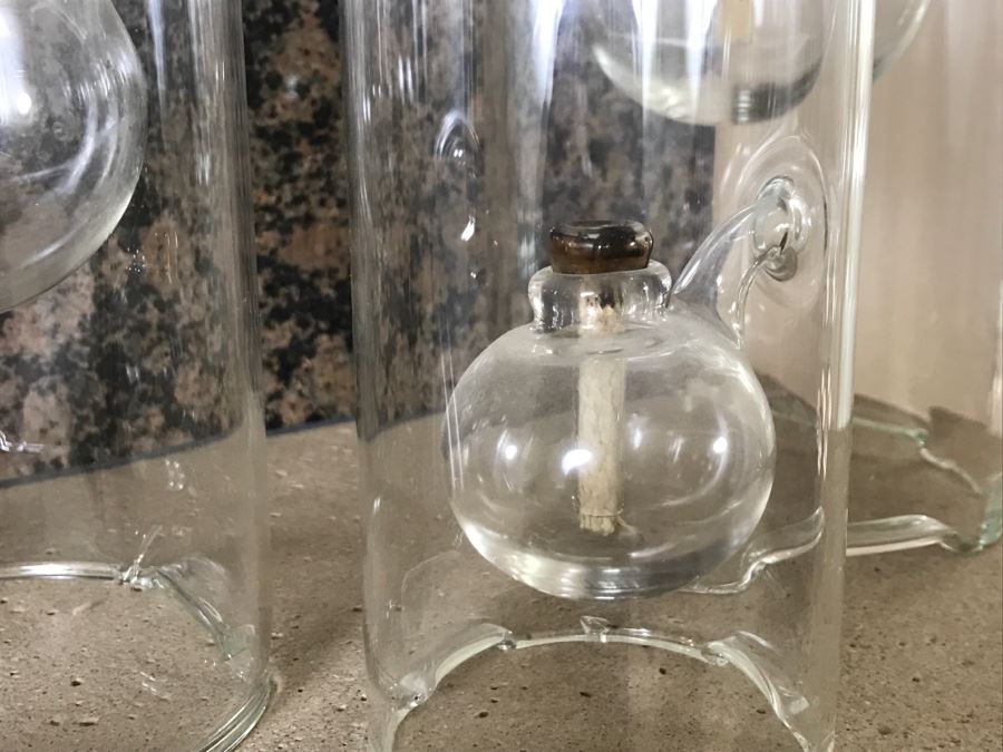 Set Of (3) Glass Oil Candles With Accessories [Photo 4]