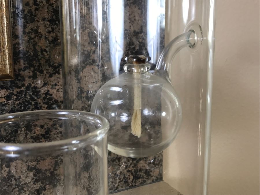 Set Of (3) Glass Oil Candles With Accessories [Photo 5]