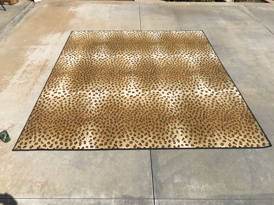 Faux Leopard Pattern Synthetic Area Rug [Photo 3]