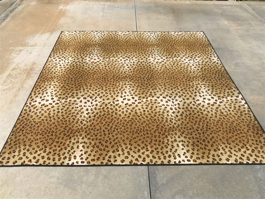 Faux Leopard Pattern Synthetic Area Rug [Photo 4]