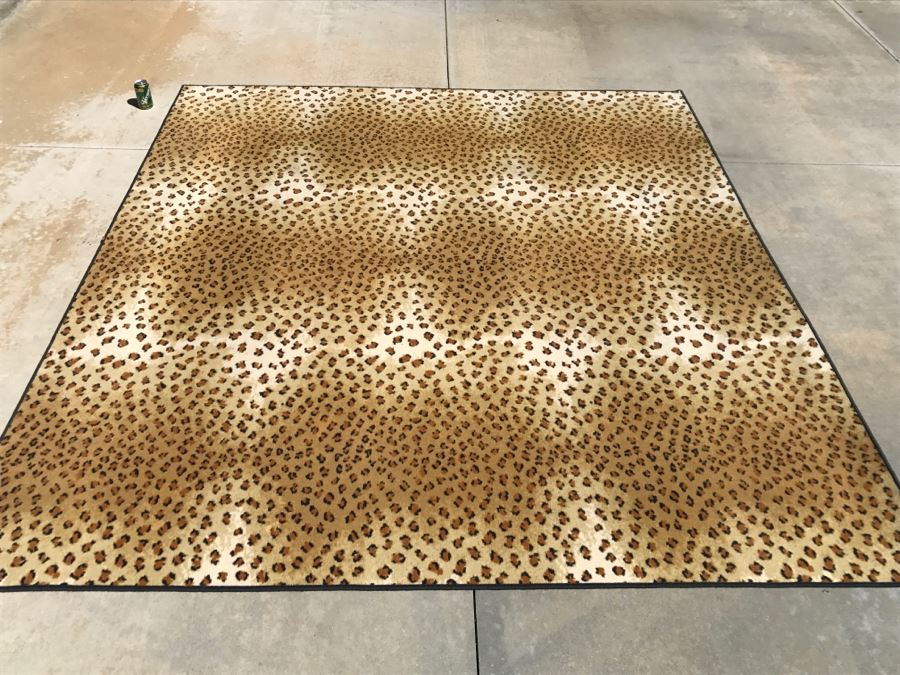 Faux Leopard Pattern Synthetic Area Rug