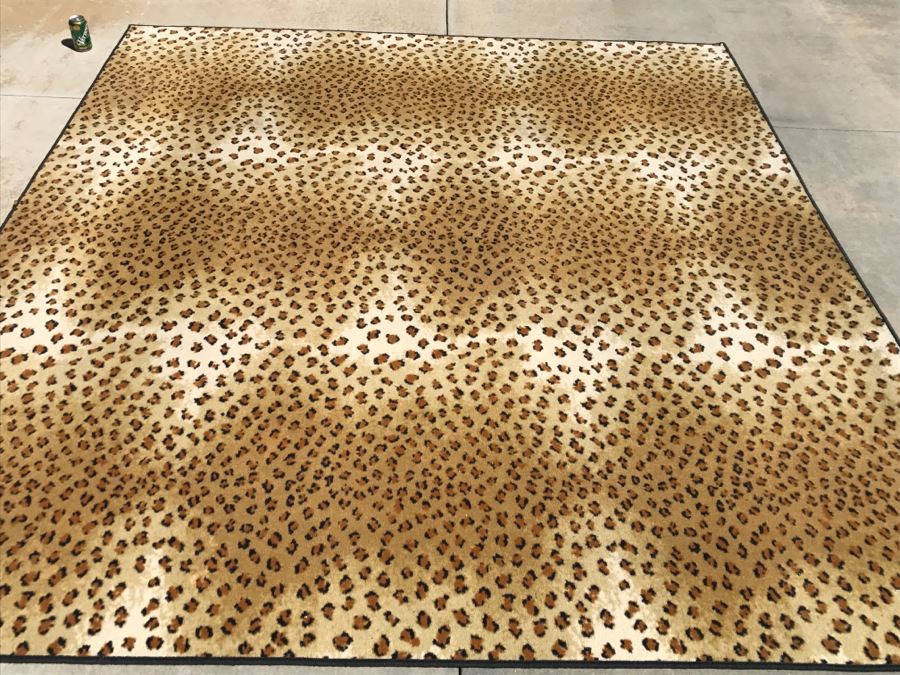 Faux Leopard Pattern Synthetic Area Rug [Photo 5]