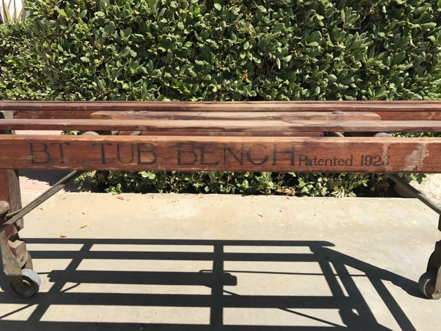 Antique Wooden BT Tub Bench Patented 1923 By Beatty Bros. Limited Fergus, Canada [Photo 13]