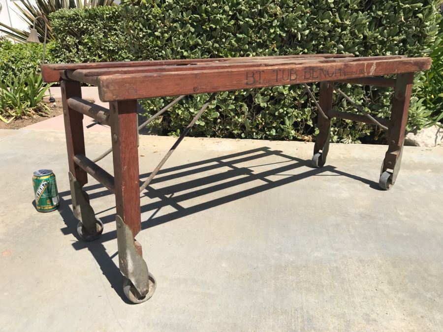 Antique Wooden BT Tub Bench Patented 1923 By Beatty Bros. Limited Fergus, Canada [Photo 12]