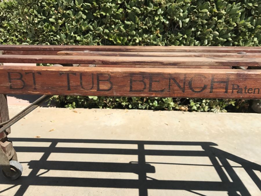 Antique Wooden BT Tub Bench Patented 1923 By Beatty Bros. Limited Fergus, Canada [Photo 14]