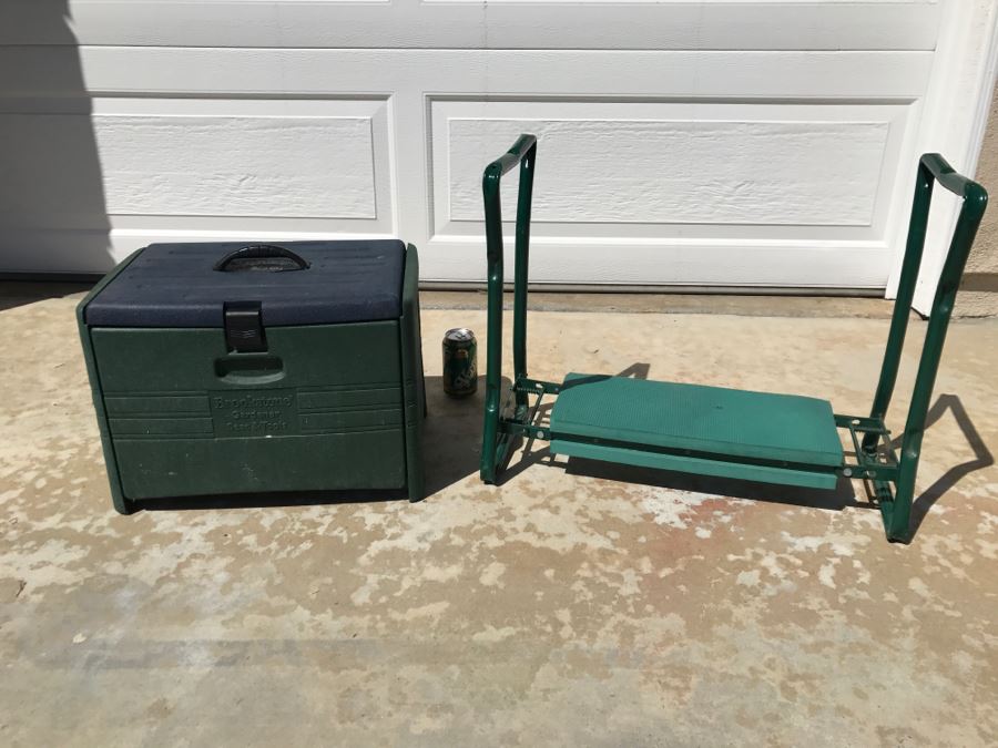 Portable Gardening Bench / Seat And Brookstone Gardening Tools