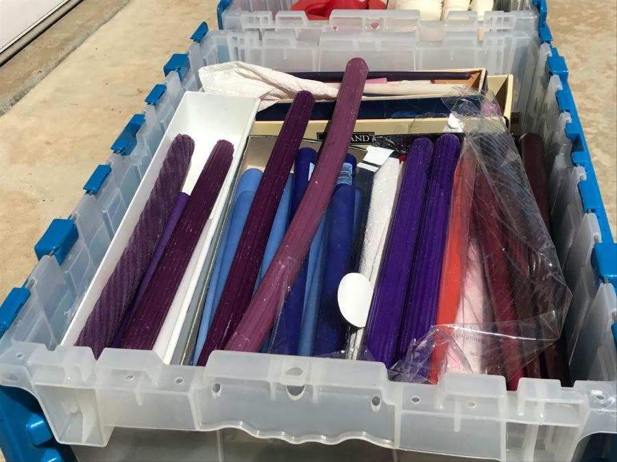 (2) Plastic Bins Filled With Candles [Photo 6]