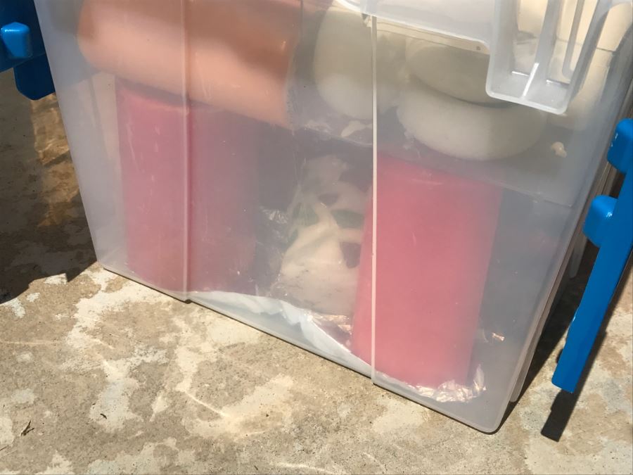 (2) Plastic Bins Filled With Candles [Photo 9]