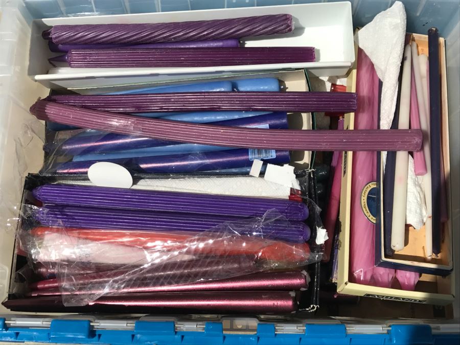 (2) Plastic Bins Filled With Candles [Photo 4]