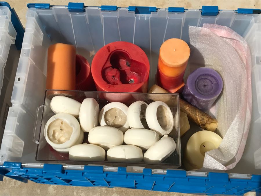 (2) Plastic Bins Filled With Candles [Photo 7]