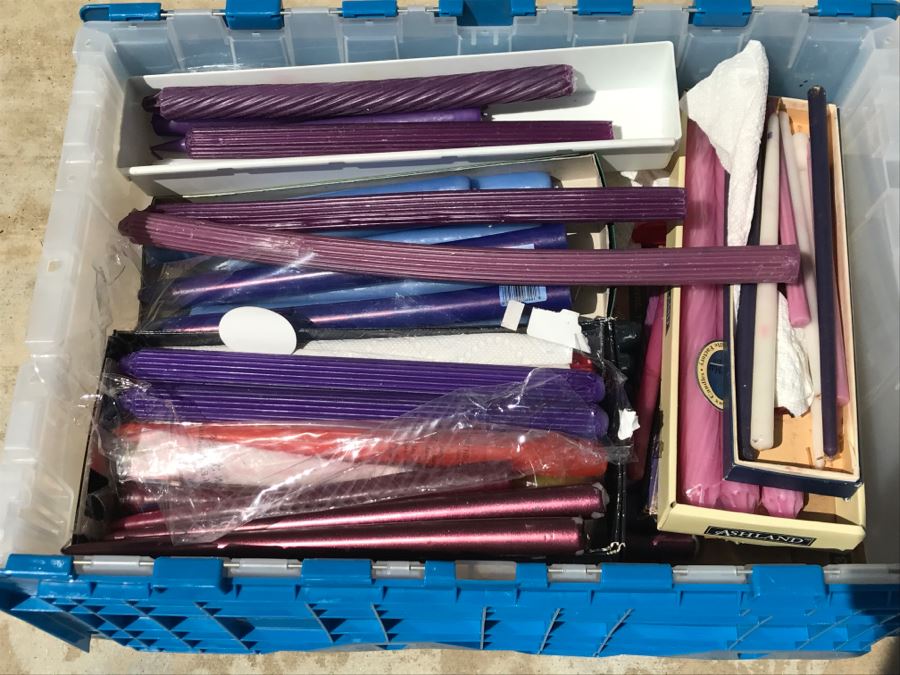 (2) Plastic Bins Filled With Candles [Photo 3]