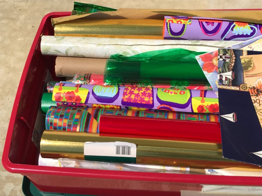 Plastic Bin Filled With Wrapping Paper [Photo 2]