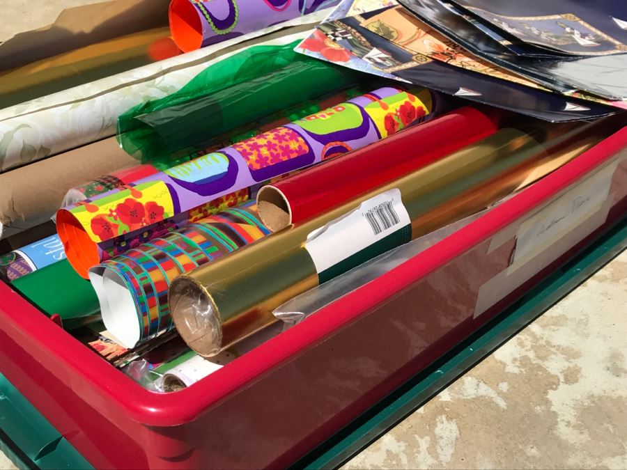 Plastic Bin Filled With Wrapping Paper [Photo 4]