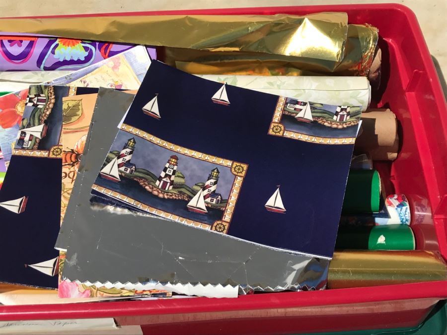 Plastic Bin Filled With Wrapping Paper [Photo 3]
