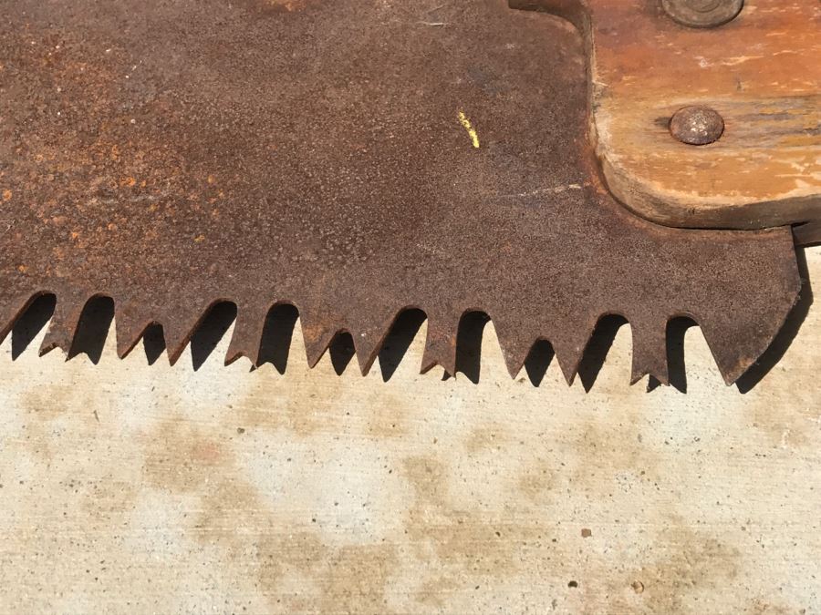 Vintage Henry Disston & Sons One-Man Two-Handle Saw And Vintage Chisel [Photo 6]