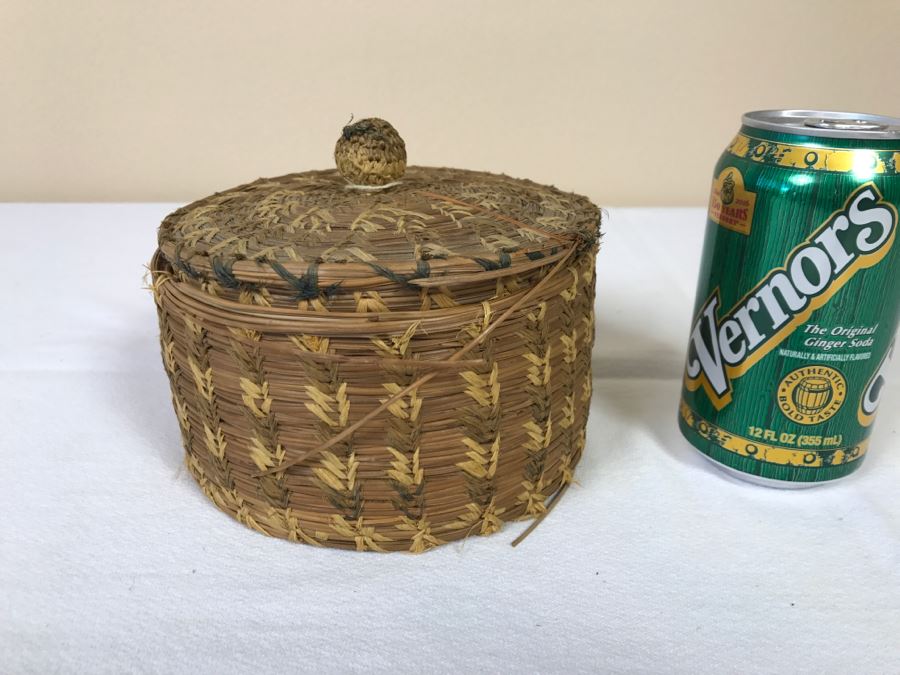 Native American Indian Basket Filled With Old Pottery Shards And Shells [Photo 3]