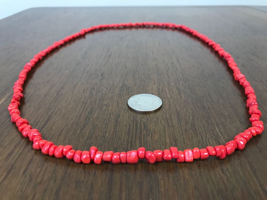 Red Coral Bead Necklace [Photo 2]