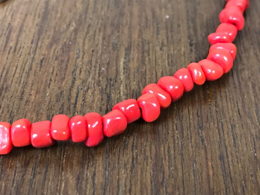 Red Coral Bead Necklace [Photo 3]